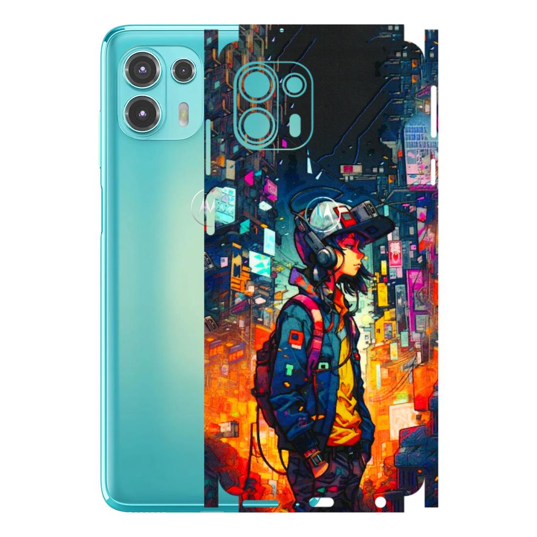 Motorola Phone Skins (All Models) - Street Anime Guy - 3D Embossed Finish (L-158) Motorola Moto Edge 20 Fusion