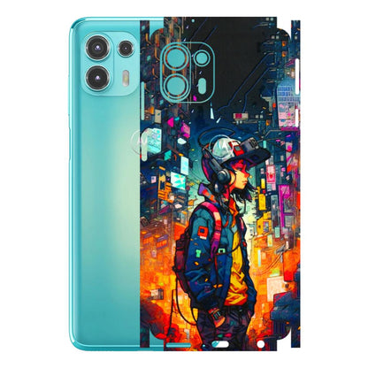 Motorola Phone Skins (All Models) - Street Anime Guy - 3D Embossed Finish (L-158) Motorola Moto Edge 20 Fusion
