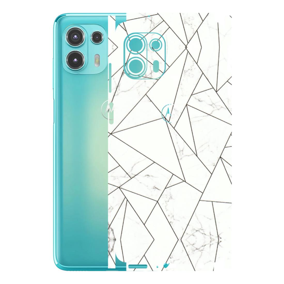 Motorola Phone Skins (All Models) - Luxury White Marble Effect - 3D Embossed Finish (L-168) Motorola Moto Edge 20 Fusion
