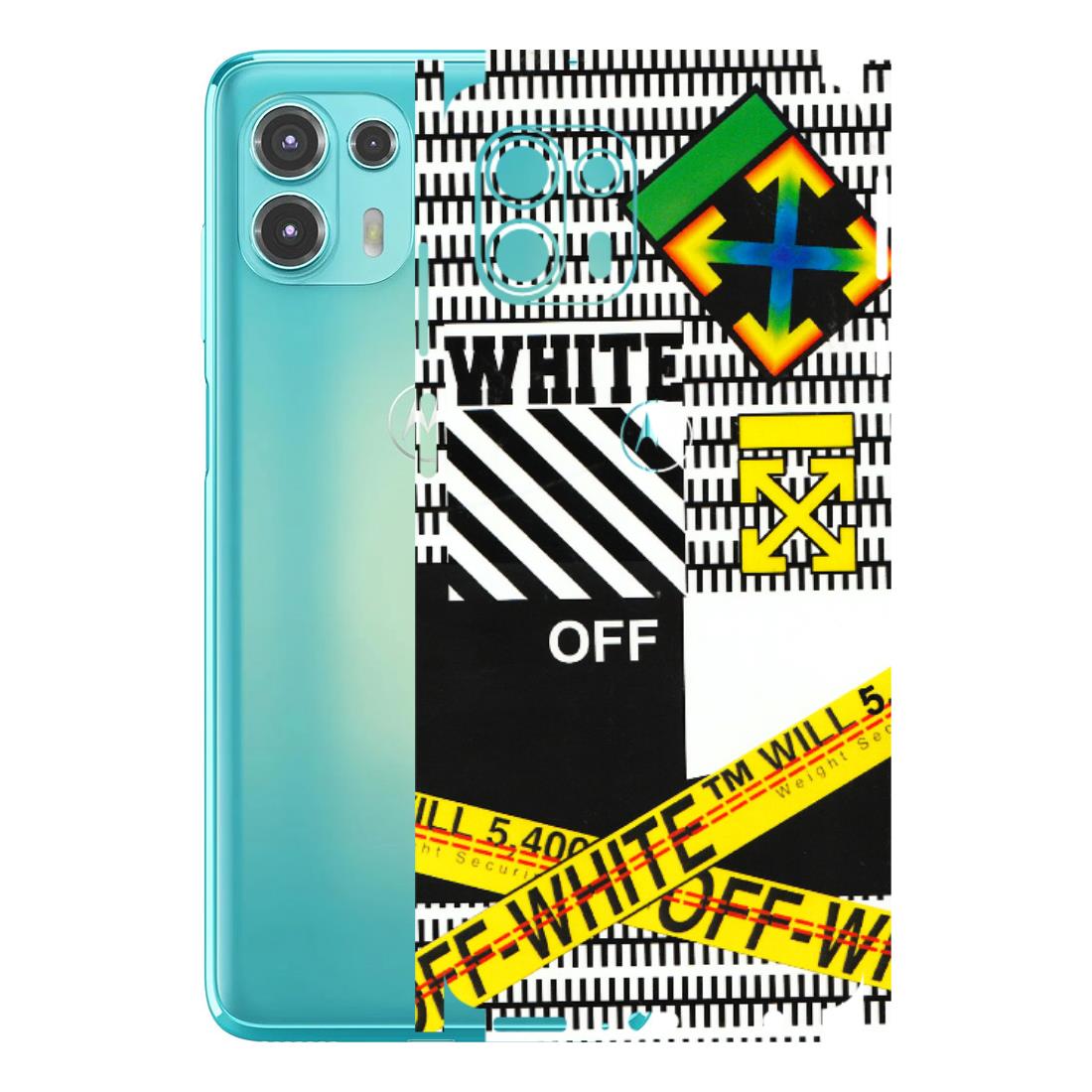 Motorola Phone Skins (All Models) - White Off Abstract - 3D Embossed Finish (L-172) Motorola Moto Edge 20 Fusion
