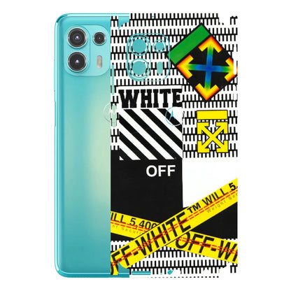 Motorola Phone Skins (All Models) - White Off Abstract - 3D Embossed Finish (L-172) Motorola Moto Edge 20 Fusion
