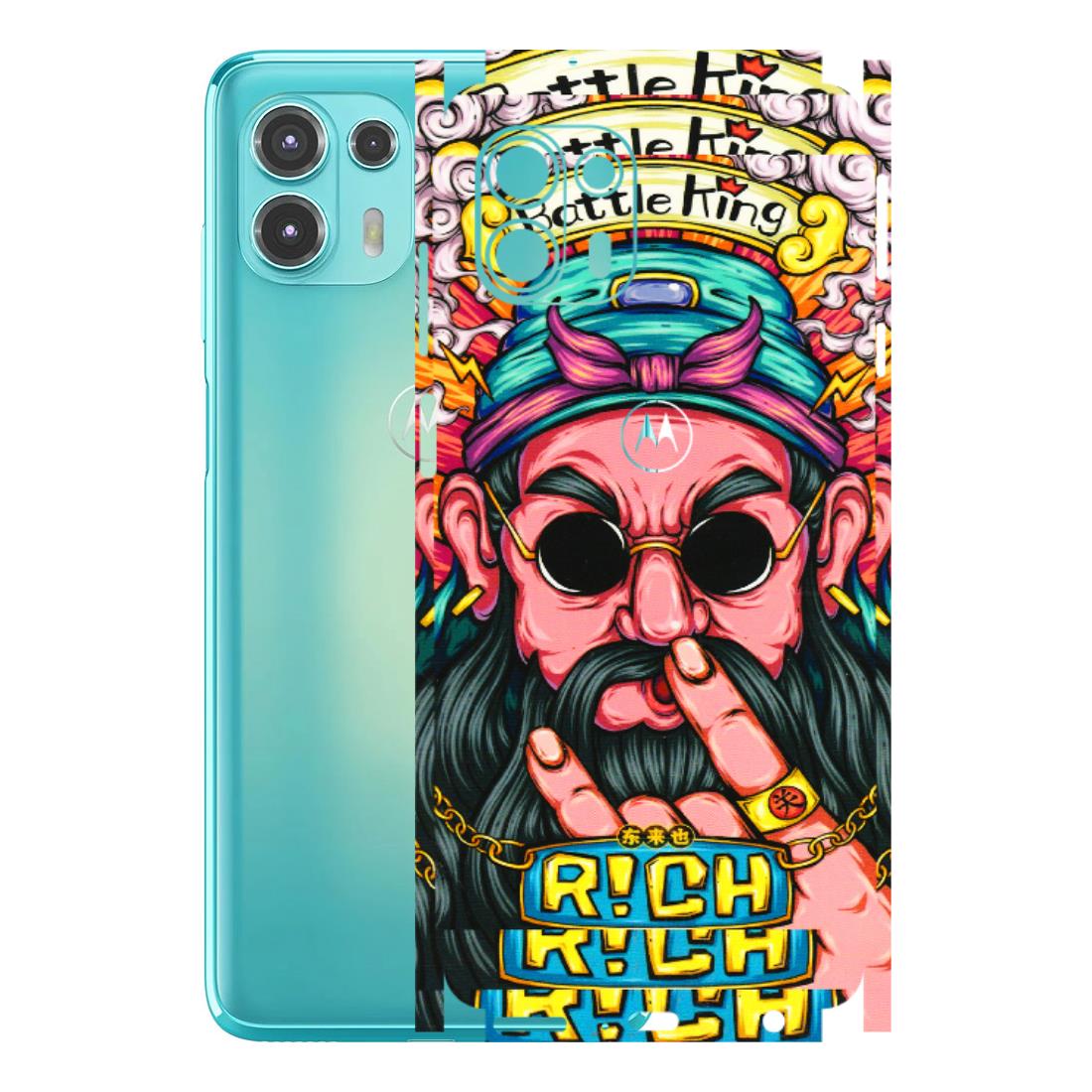 Motorola Phone Skins (All Models) - Battle King Dude Face - 3D Embossed Finish (L-178) Motorola Moto Edge 20 Fusion