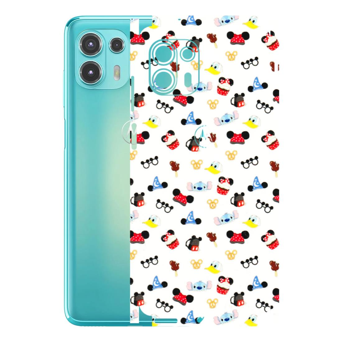 Motorola Phone Skins (All Models) - Minnie Mouse & Donald Doodles s - 3D Embossed Finish (L-194) Motorola Moto Edge 20 Fusion