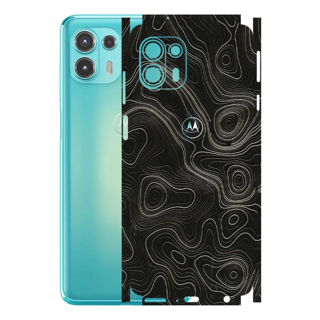 Motorola Phone Skins (All Models) - Black Swirl - 3D Embossed Finish (L-196) Motorola Moto Edge 20 Fusion