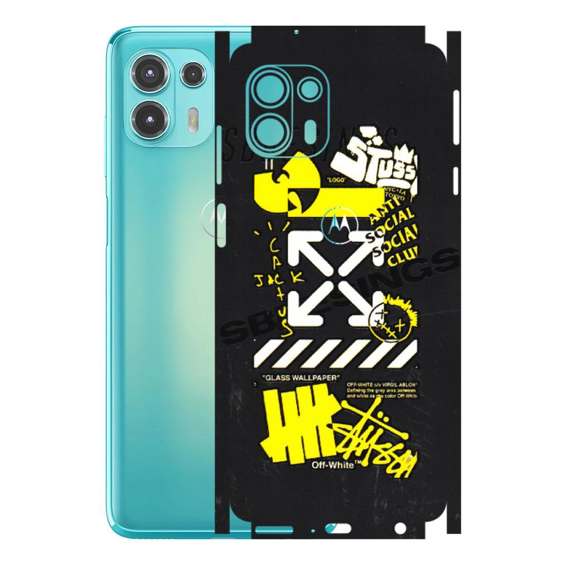 Motorola Phone Skins (All Models) - Anti Social Graffiti - 3D Embossed Finish (L-198) Motorola Moto Edge 20 Fusion