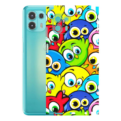 Motorola Phone Skins (All Models) - Cute Fluffy Birds - 3D Embossed Finish (L-213) Motorola Moto Edge 20 Fusion