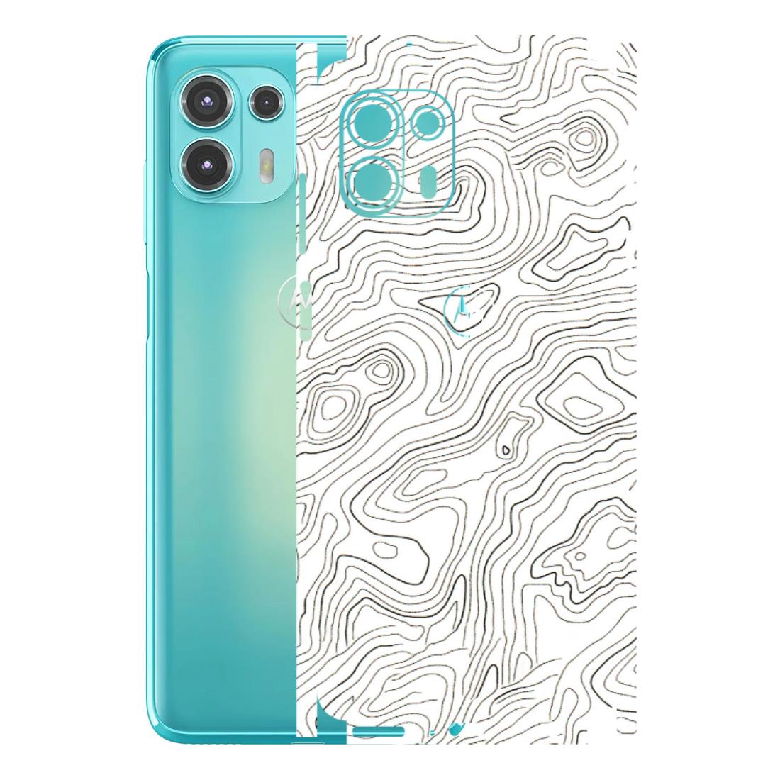 Motorola Phone Skins (All Models) - White Black Swirls - 3D Embossed Finish (L-219) Motorola Moto Edge 20 Fusion