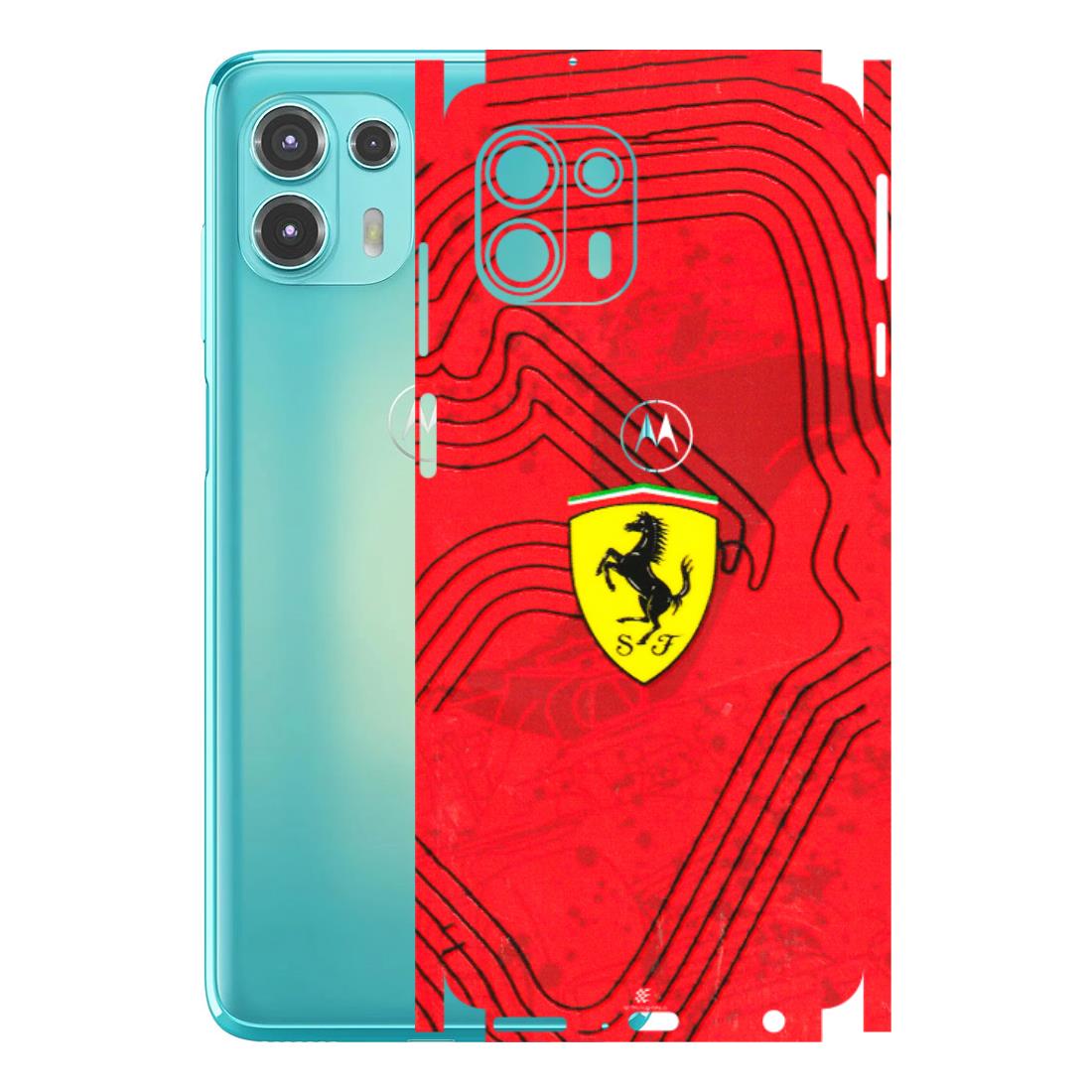 Motorola Phone Skins (All Models) - Red Ferrari Logo Stylish - 3D Embossed Finish (L-238) Motorola Moto Edge 20 Fusion