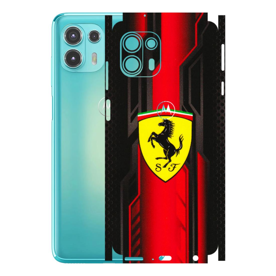 Motorola Phone Skins (All Models) - Black Ferrari Logo - 3D Embossed Finish (L-253) Motorola Moto Edge 20 Fusion
