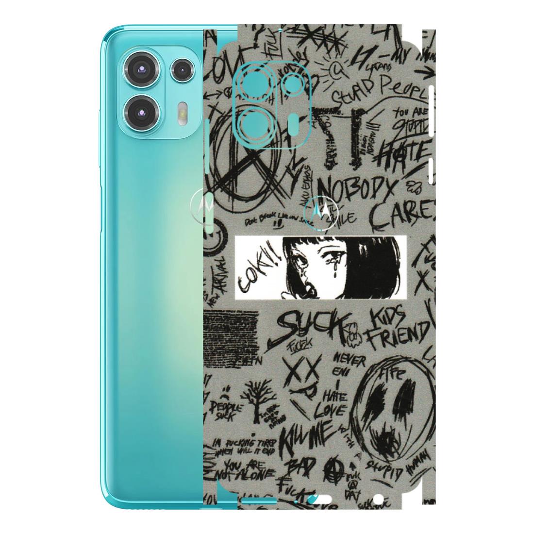 Motorola Phone Skins (All Models) - Never Have Love Anime - 3D Embossed Finish (L-260) Motorola Moto Edge 20 Fusion