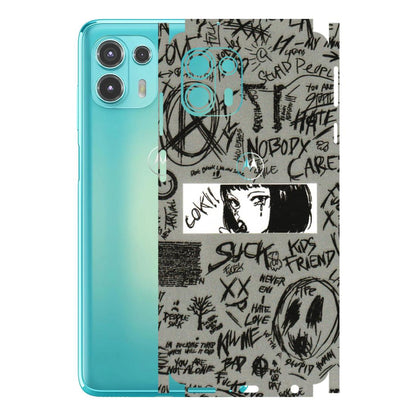 Motorola Phone Skins (All Models) - Never Have Love Anime - 3D Embossed Finish (L-260) Motorola Moto Edge 20 Fusion