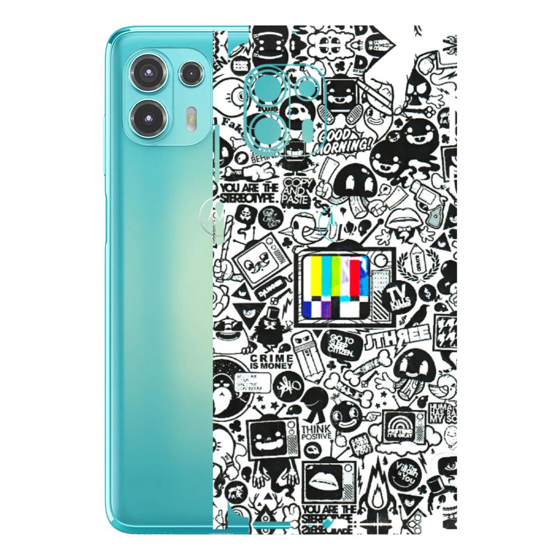 Motorola Phone Skins (All Models) - Doodles Positive Art - 3D Embossed Finish (L-263) Motorola Moto Edge 20 Fusion