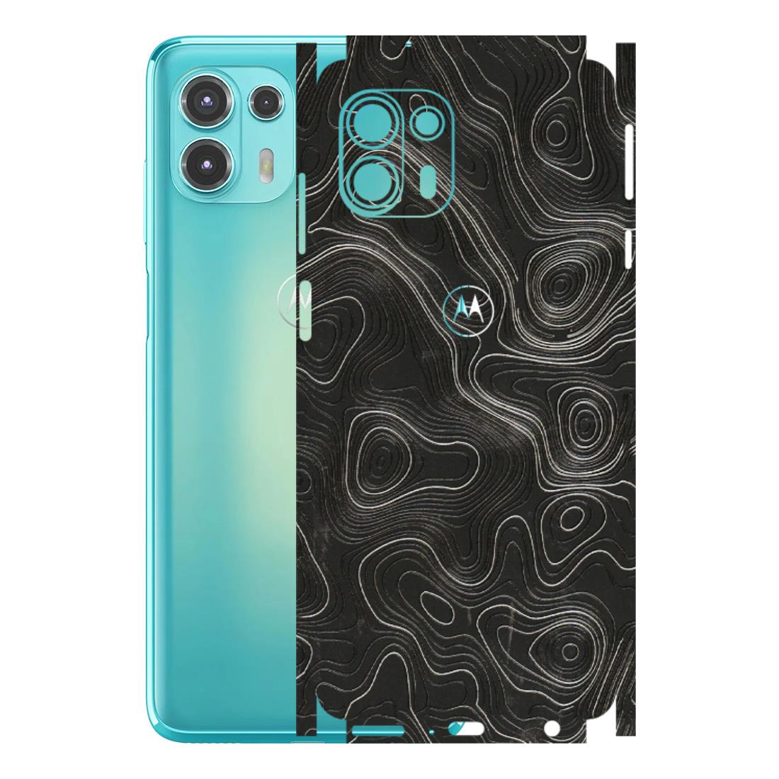 Motorola Phone Skins (All Models) - Abstract White Line Map - 3D Embossed Finish (L-269) Motorola Moto Edge 20 Fusion