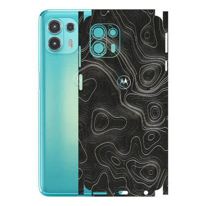 Motorola Phone Skins (All Models) - Abstract White Line Map - 3D Embossed Finish (L-269) Motorola Moto Edge 20 Fusion