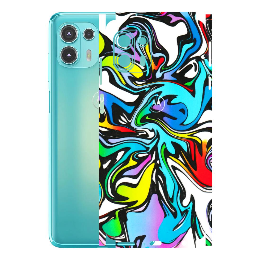 Motorola Phone Skins (All Models) - Abstract Colour Paints - 3D Embossed Finish (L-271) Motorola Moto Edge 20 Fusion