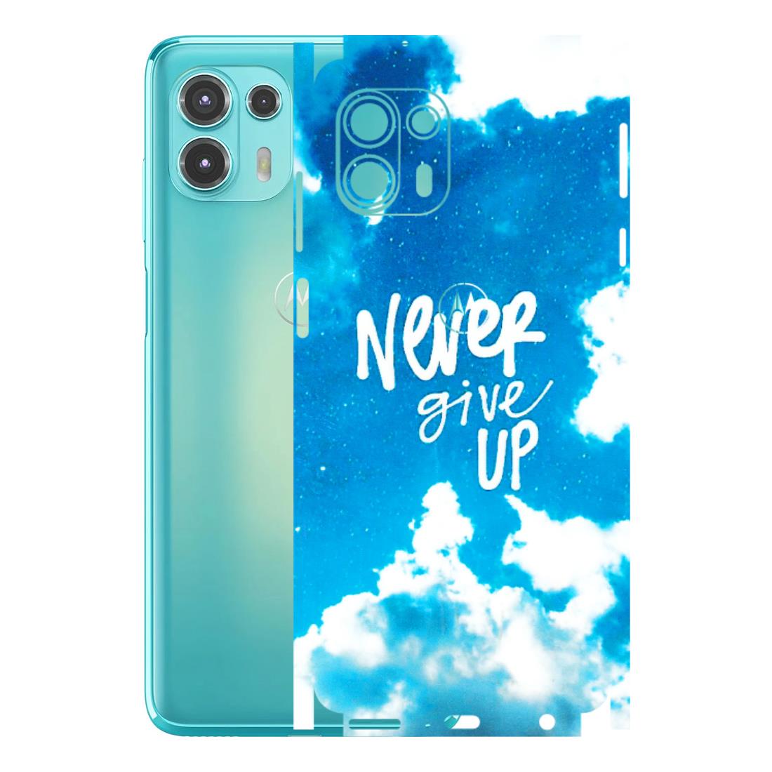 Motorola Phone Skins (All Models) - Never Give Up - 3D Embossed Finish (L-279) Motorola Moto Edge 20 Fusion
