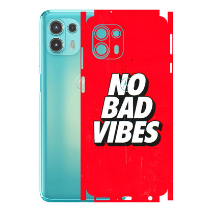 Motorola Phone Skins (All Models) - No Bad Vibes - 3D Embossed Finish (L-280) Motorola Moto Edge 20 Fusion