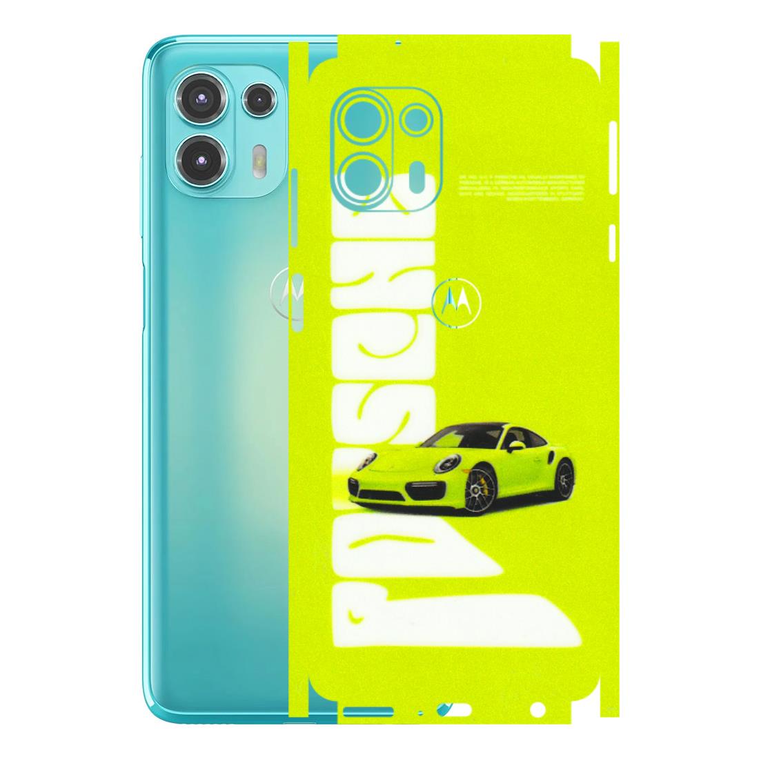 Motorola Phone Skins (All Models) - Lime Green Porche - 3D Embossed Finish (L-30) Motorola Moto Edge 20 Fusion