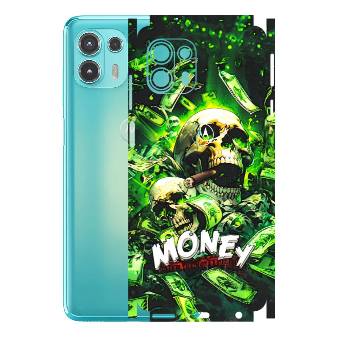 Motorola Phone Skins (All Models) - Skull Money - 3D Embossed Finish (L-303) Motorola Moto Edge 20 Fusion
