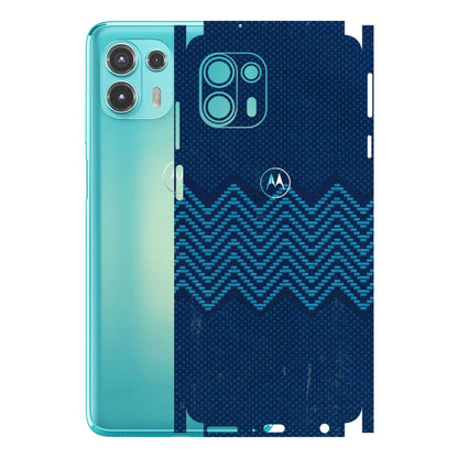 Motorola Phone Skins (All Models) - Blue Sober Waves - 3D Embossed Finish (L-306) Motorola Moto Edge 20 Fusion
