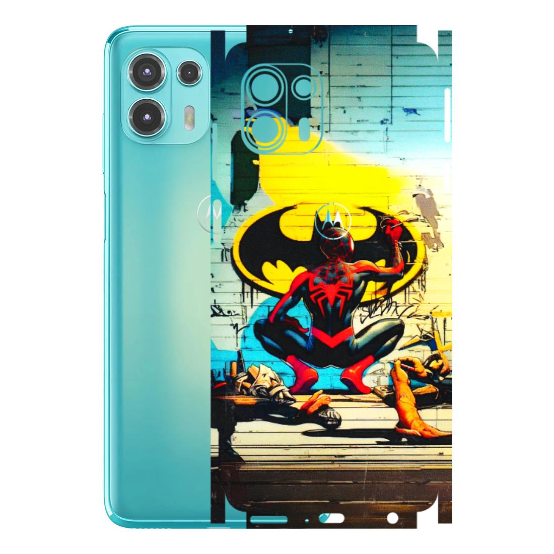 Motorola Phone Skins (All Models) - New Spiderman Bat Logo - 3D Embossed Finish (L-309) Motorola Moto Edge 20 Fusion
