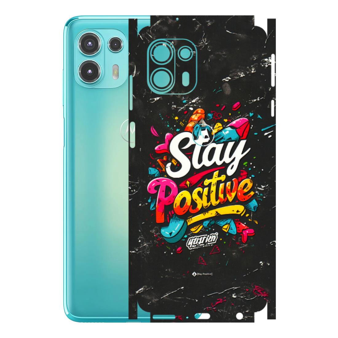 Motorola Phone Skins (All Models) - Stay Positive Black - 3D Embossed Finish (L-31) Motorola Moto Edge 20 Fusion