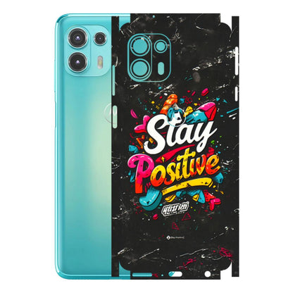 Motorola Phone Skins (All Models) - Stay Positive Black - 3D Embossed Finish (L-31) Motorola Moto Edge 20 Fusion