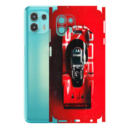 Motorola Phone Skins (All Models) - Red Porsche Car Logo - 3D Embossed Finish (L-315) Motorola Moto Edge 20 Fusion