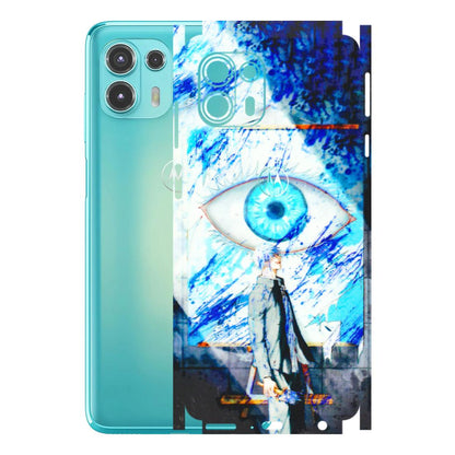 Motorola Phone Skins (All Models) - Anime Sea Blue Eye - 3D Embossed Finish (L-318) Motorola Moto Edge 20 Fusion