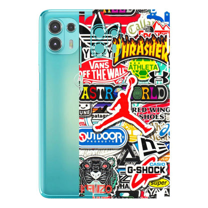Motorola Phone Skins (All Models) - Multi Brands Sticker Graffiti - 3D Embossed Finish (L-37) Motorola Moto Edge 20 Fusion