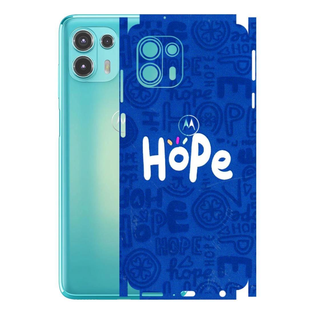 Motorola Phone Skins (All Models) - Hope Doodles Blue - 3D Embossed Finish (L-43) Motorola Moto Edge 20 Fusion