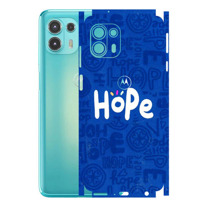 Motorola Phone Skins (All Models) - Hope Doodles Blue - 3D Embossed Finish (L-43) Motorola Moto Edge 20 Fusion