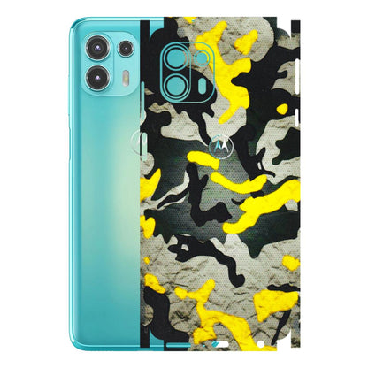 Motorola Phone Skins (All Models) - Yellow Camouflage - 3D Embossed Finish (L-61) Motorola Moto Edge 20 Fusion