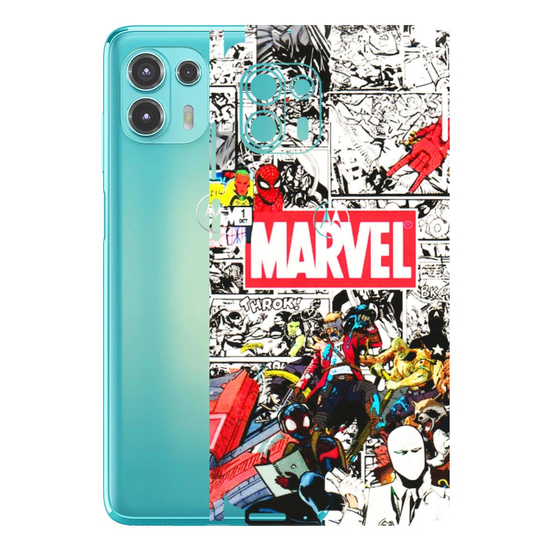 Motorola Phone Skins (All Models) - Marvel Colorful Comic - 3D Embossed Finish (L-64) Motorola Moto Edge 20 Fusion