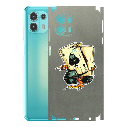 Motorola Phone Skins (All Models) - Grey Cards Of Ace - 3D Embossed Finish (L-77) Motorola Moto Edge 20 Fusion