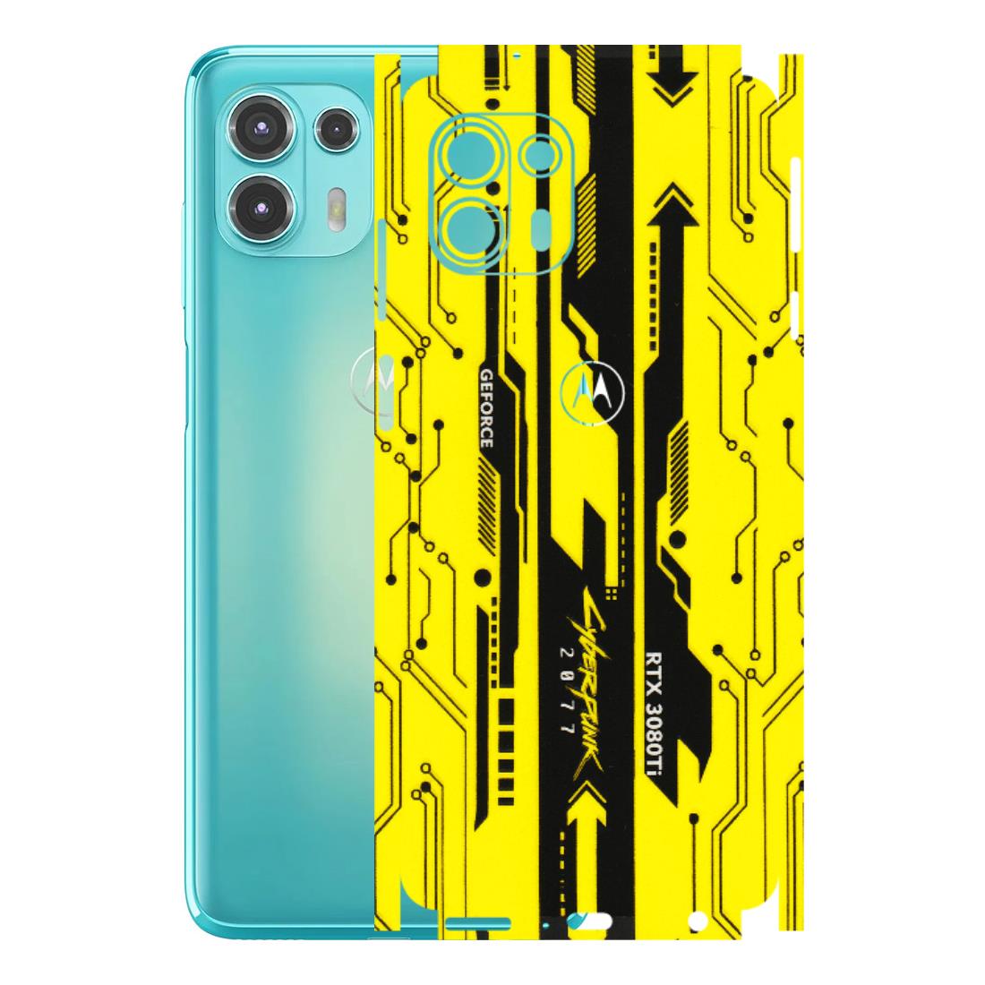Motorola Phone Skins (All Models) - Yellow Cyberpunk - 3D Embossed Finish (L-93) Motorola Moto Edge 20 Fusion