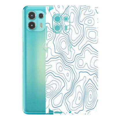 Motorola Phone Skins (All Models) - Blue And White Swirls - Matte Finish (M-139) Motorola Moto Edge 20 Fusion