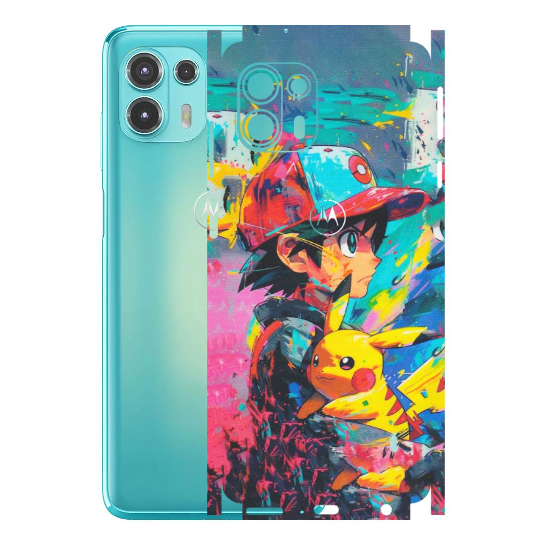 Motorola Phone Skins (All Models) - Ash & Pikachu - Matte Finish (M-26) Motorola Moto Edge 20 Fusion