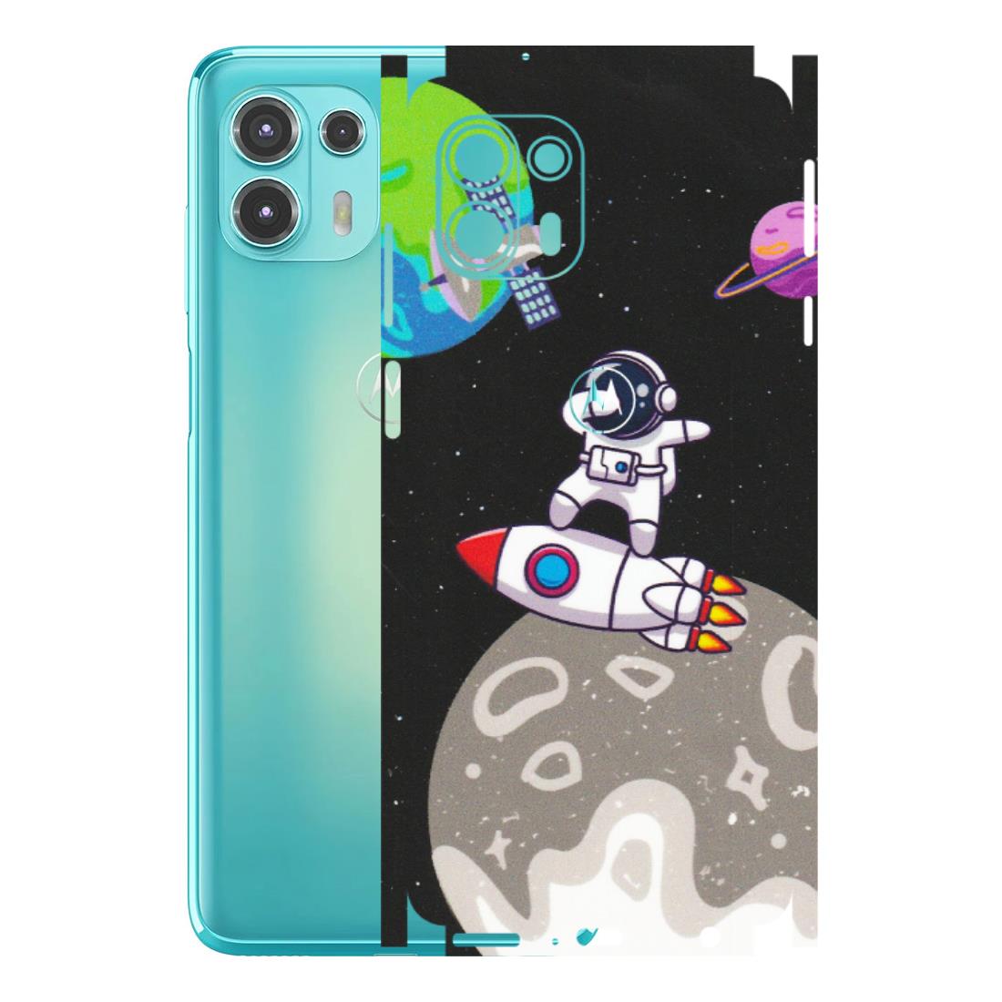 Motorola Phone Skins (All Models) - Astronaut Vibing Toon Running - Matte Finish (M-39) Motorola Moto Edge 20 Fusion