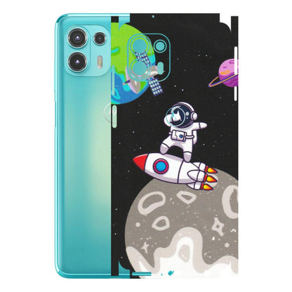 Motorola Phone Skins (All Models) - Astronaut Vibing Toon Running - Matte Finish (M-39) Motorola Moto Edge 20 Fusion