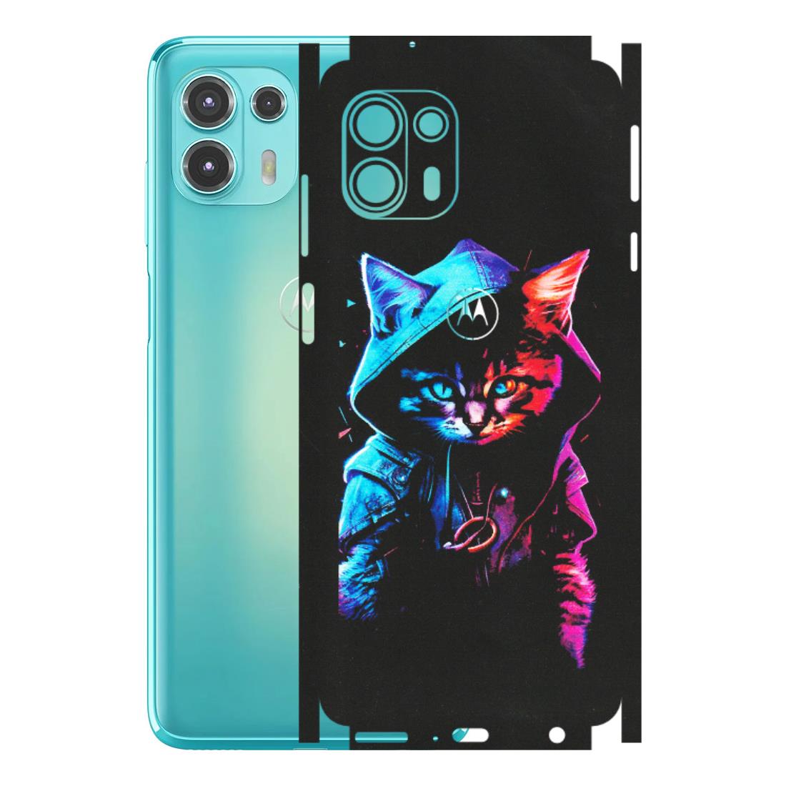 Motorola Phone Skins (All Models) - Cyberpunk Cat - Matte Finish (M-45) Motorola Moto Edge 20 Fusion