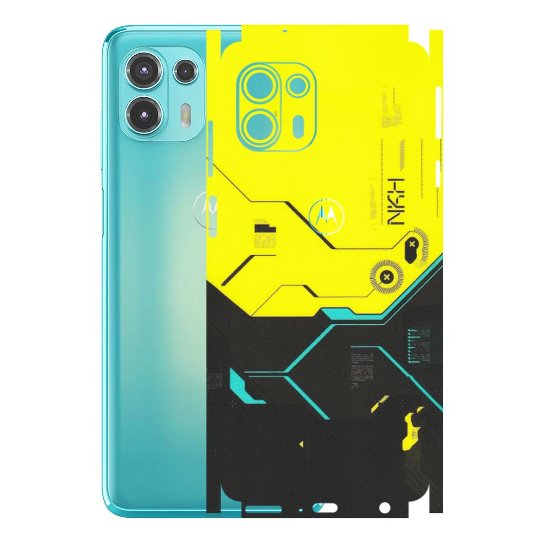 Motorola Phone Skins (All Models) - Black Yellow Technica - Matte Finish (M-53) Motorola Moto Edge 20 Fusion