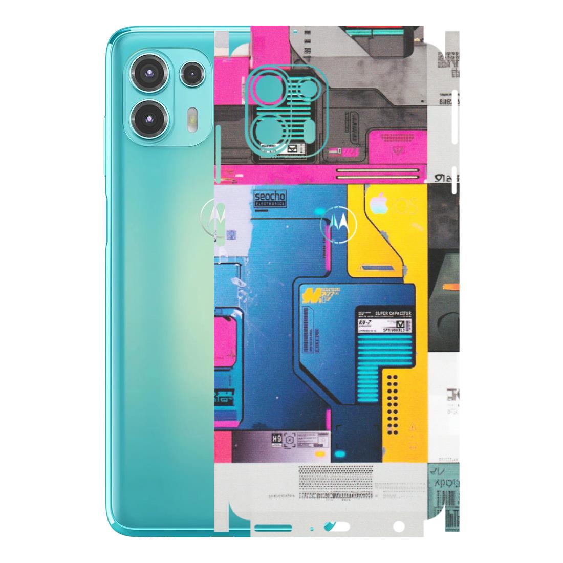 Motorola Phone Skins (All Models) - Colourfull Motherboard Internals - Matte Finish (M-55) Motorola Moto Edge 20 Fusion