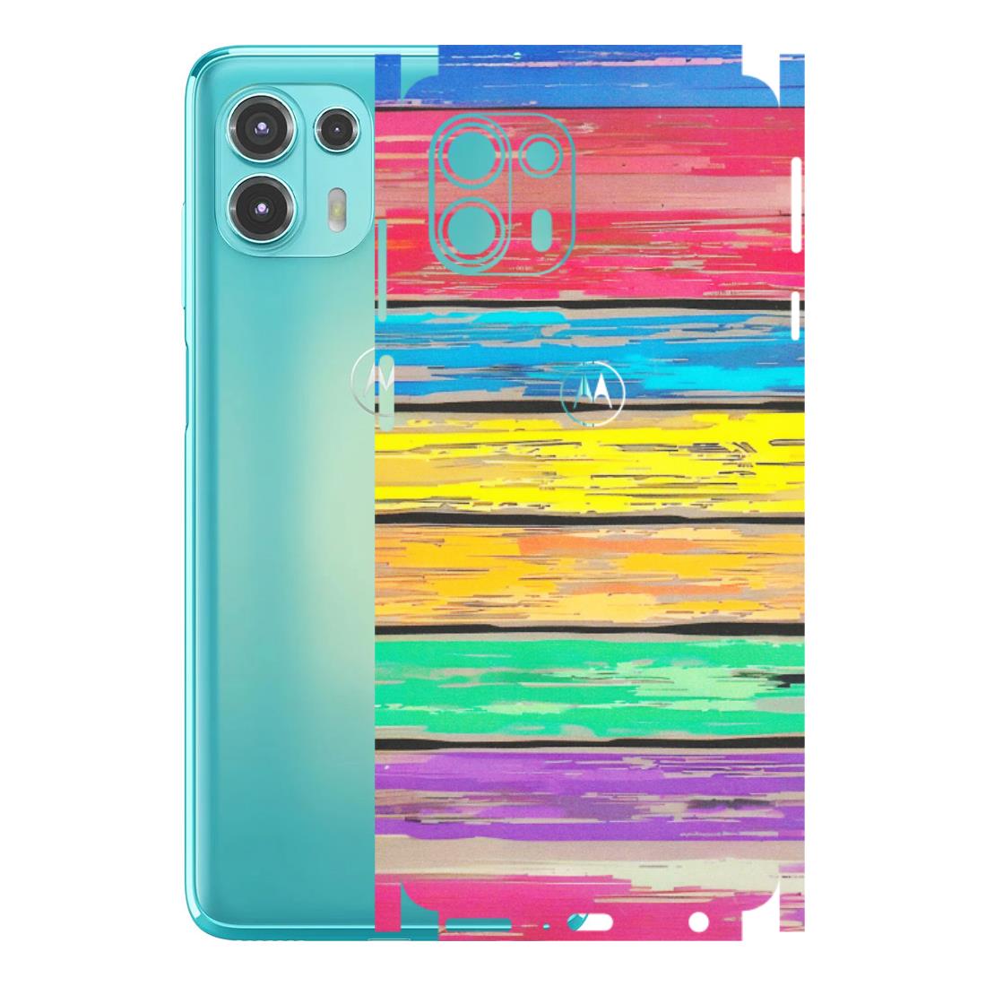 Motorola Phone Skins (All Models) - Multi Colour Wooden Wall - Matte Finish (M-96) Motorola Moto Edge 20 Fusion