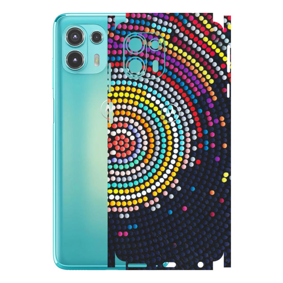Motorola Phone Skins (All Models) - Rainbow Dot Mandala - Matte Finish (M-97) Motorola Moto Edge 20 Fusion