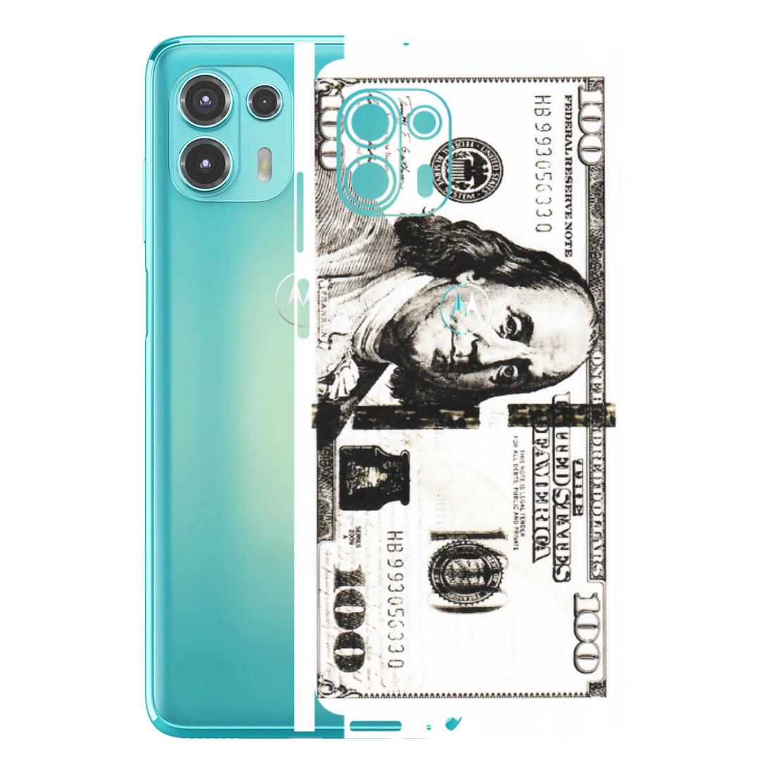 Motorola Phone Skins (All Models) - 100 Dollar Currency - Transparent Finish (T-01) Motorola Moto Edge 20 Fusion