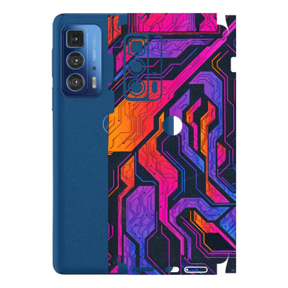 Motorola Phone Skins (All Models) - Tech Circuits Futuristic - 3D Embossed Finish (L-07) Motorola Moto Edge 20 Pro