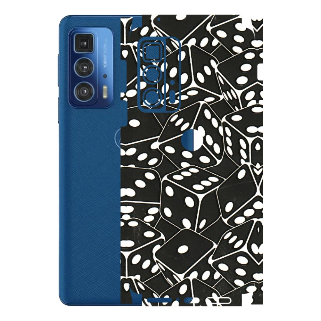 Motorola Phone Skins (All Models) - Big Black Dices - 3D Embossed Finish (L-106) Motorola Moto Edge 20 Pro