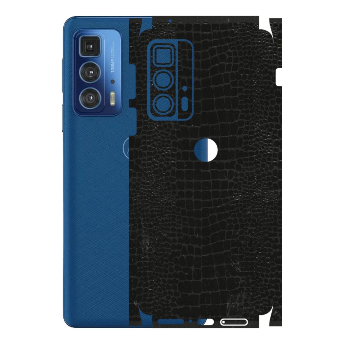 Motorola Phone Skins (All Models) - Snake Leather Black - 3D Embossed Finish (L-107) Motorola Moto Edge 20 Pro