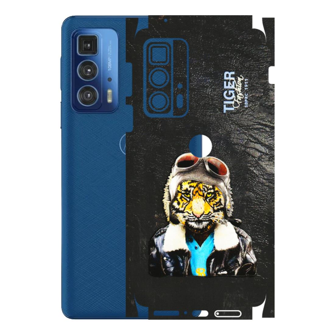 Motorola Phone Skins (All Models) - Rider Tiger - 3D Embossed Finish (L-113) Motorola Moto Edge 20 Pro
